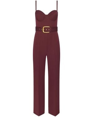 L'Agence Jessa Bustier Jumpsuit - Red