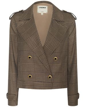 L'Agence Xoey Cropped Trench Coat - Brown