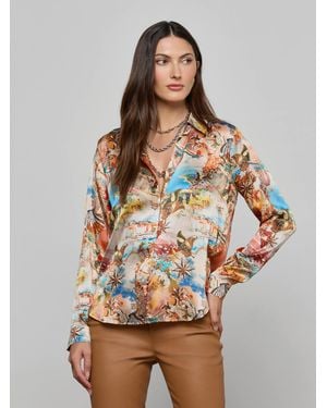 L'Agence Chemisier En Soie Tyler, Imprimé Collage Coloré - Multicolore