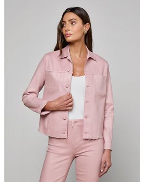 L'Agence 'Agence Janelle Coated Jean Jacket - Pink