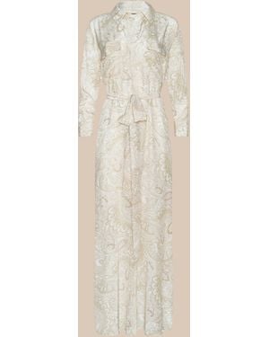 L'Agence Cameron Silk Shirt Dress - Natural