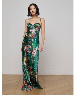 L'Agence Sayla Silk Gown - Green