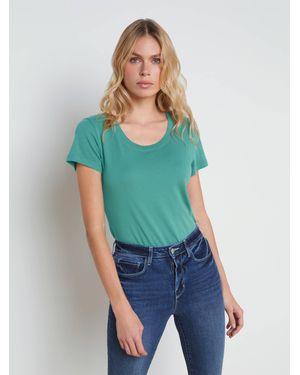 L'Agence Cory Cotton Scoopneck T-Shirt - Green