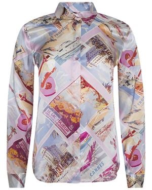 L'Agence Tyler Silk Blouse Top - Multicolor