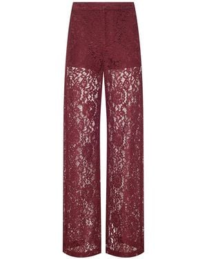 L'Agence Livvy Straight-Leg Trouser - Red