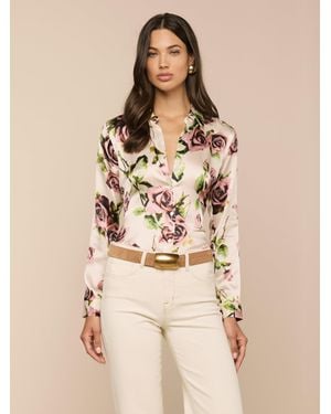 L'Agence Tyler Silk Blouse Top - Neutre