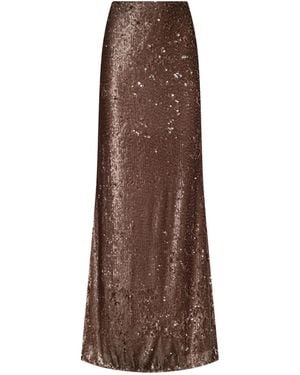 L'Agence Zeta Sequin Maxi Skirt - Brown