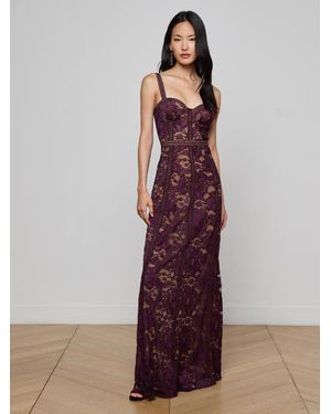 L'Agence Laynie Lace Maxi Dress - Red