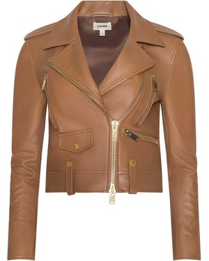 L'Agence Blakely Leather Biker Jacket - Blue