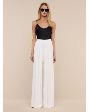 L'Agence Nova Pleated Wide-leg Pant - White