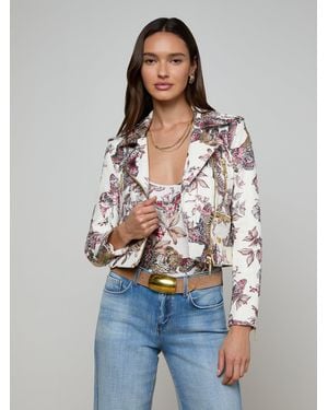 L'Agence Blakely Leather Biker Jacket - Multicolour