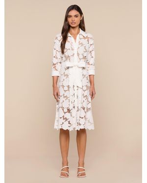 L'Agence May Eyelet Shirt Dress - Natural