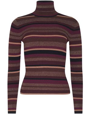 L'Agence Olene Striped Turtleneck - Purple