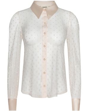 L'Agence Sophie Long-Sleeved Blouse Top - White