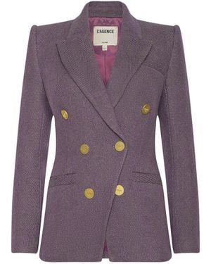 L'Agence Kyomi Double-Breasted Blazer - Purple