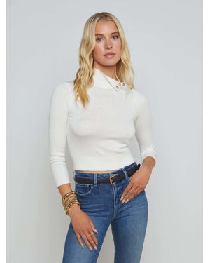 L'Agence Kamdyn Cropped Jumper - White