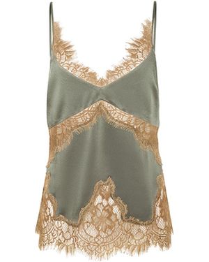 L'Agence 'Agence Mitsu Satin Lace Camisole - Natural