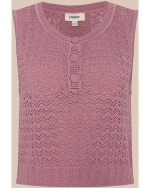 L'Agence 'Agence Carven Pointelle Knit Tank Top - Pink