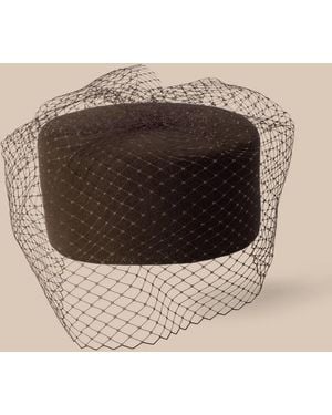 L'Agence Anstine Pillbox Hat - White