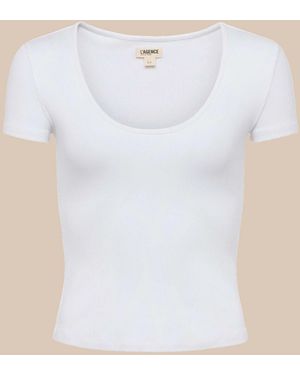 L'Agence Brynlee Scoopneck T-Shirt - White