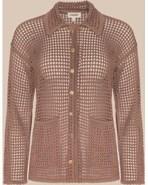 L'Agence Mariana Pointelle Knit Shirt - Natural