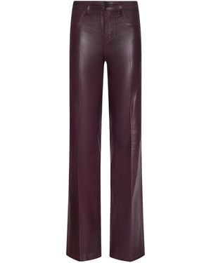L'Agence Clayton Coated Wide-Leg Jean - Purple