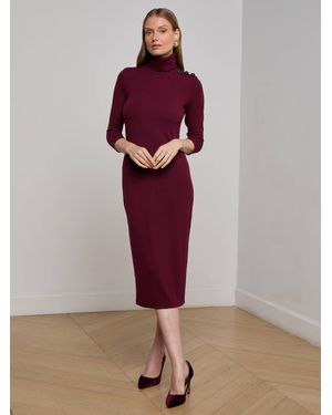 L'Agence Voletta Turtleneck Midi Dress - Red