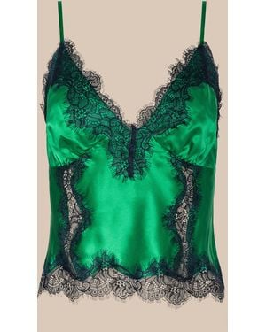 L'Agence Kimber Silk Lace Camisole - Green