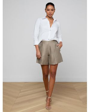 L'Agence Hadleigh Linen-Blend Short - White