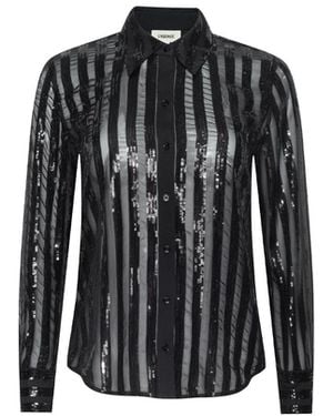 L'Agence 'Agence Dyana Sequin Blouse Top - Black