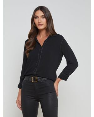 L'Agence Chemisier Marlene En Contraste Noir/Blanc