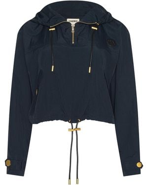 L'Agence Bronwyn Cropped Water-Repellent Windbreaker - Blue