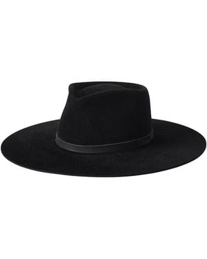 L'Agence 'Agence Reyes Leather Band Fedora - Black