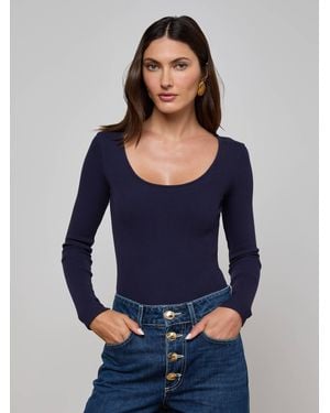 L'Agence Elara Scoopneck Bodysuit - Blue