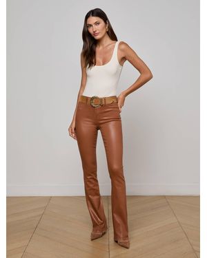 L'Agence Selma Coated Bootcut Jean - Brown