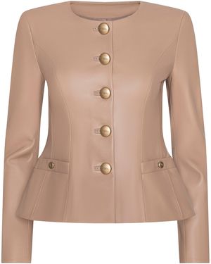 L'Agence Mariella Leather Jacket - Natural