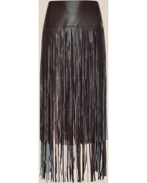 L'Agence Karolina Fringe Skirt - Black