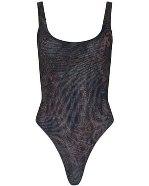L'Agence Kalea Mesh Bodysuit - Black