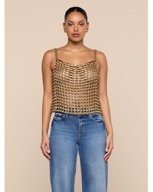 L'Agence Joanette Embellished Tank Top - Blue