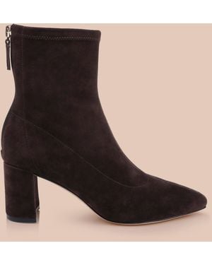 L'Agence Salome Stretch Suede Boot - Black