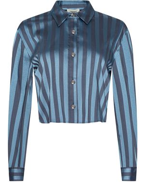 L'Agence Cosette Satin Shirt - Blue