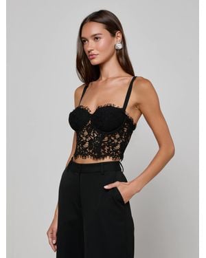 L'Agence Top Bustier En Dentelle Raquel, Noir