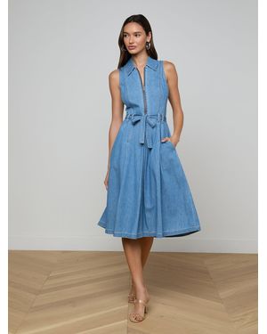 L'Agence Kieran Shirt Dress - Blue
