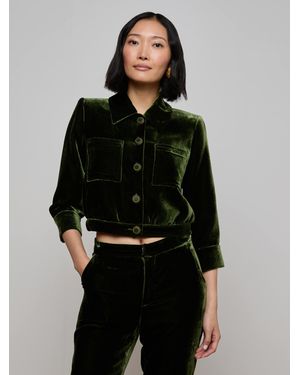 L'Agence Jia Velvet Jacket - Green