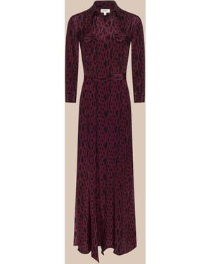 L'Agence Cameron Silk Shirt Dress - Purple