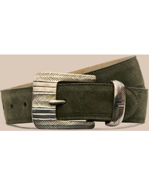 L'Agence Aya Suede Belt - Green