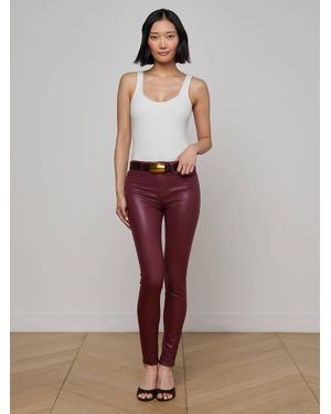 L'Agence Marguerite Coated Skinny Jean - Red