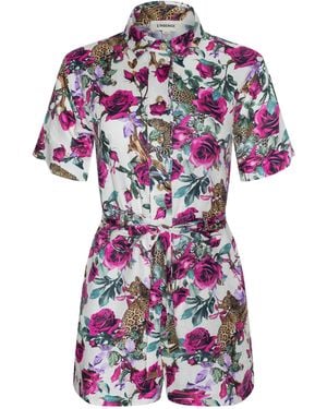 L'Agence 'Agence Hestia Cover-Up Romper - Red