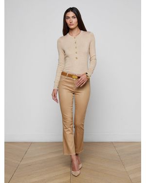 L'Agence Tati Coated Bootcut Jean - White