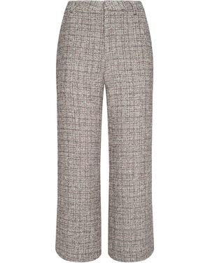 L'Agence Lula Cropped Tweed Trouser - Grey
